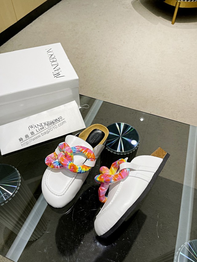 JW Anderson Chain Loafer穆勒透明樹脂扣穆勒鞋 女士半拖鞋 dx3456